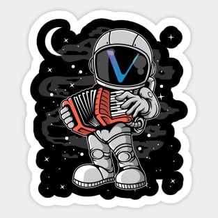 Astronaut Accordion Vechain VET Coin To The Moon Crypto Token Cryptocurrency Blockchain Wallet Birthday Gift For Men Women Kids Sticker